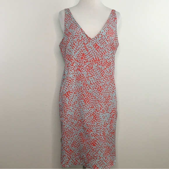 WAYF | Dress w/ Coral & Blue Pattern - Picture 2 of 14